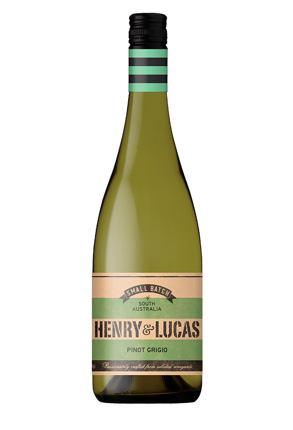 White wine bottle with green striped label